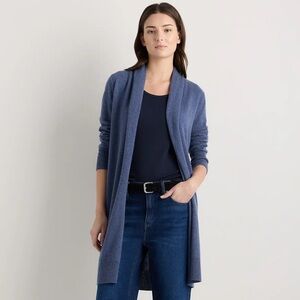 Quince Mongolian Cashmere Blue Duster Cardigan Sweater Size M